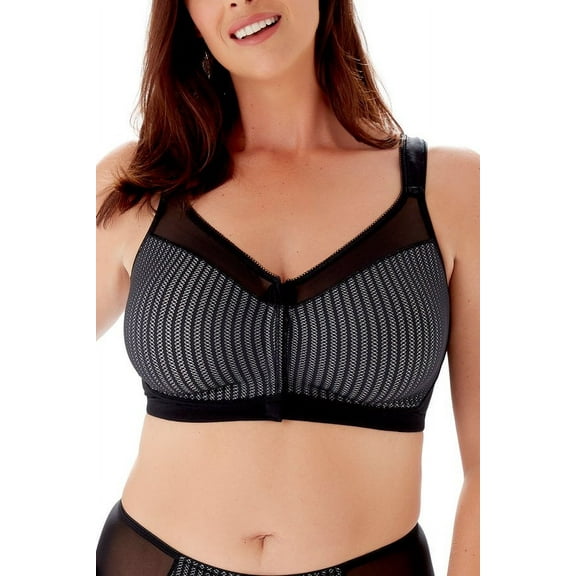 Women's Berlei B547 Beauty Stripe Front Fastener Bra (Black 34G)