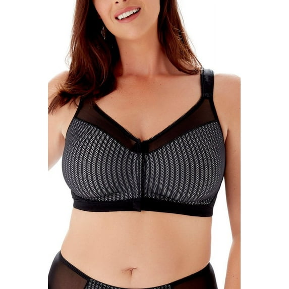 Women's Berlei B547 Beauty Stripe Front Fastener Bra (Black 36C)