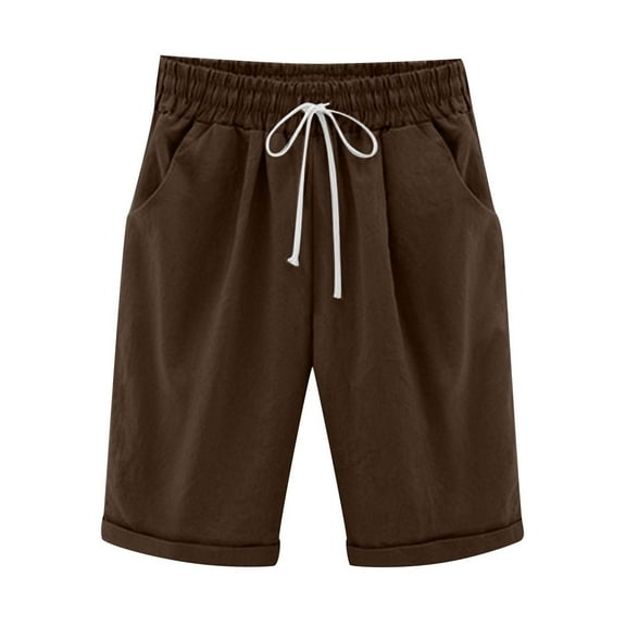 Women's Bermuda Shorts,Bermuda Shorts for Women Knee Length Lightweight Hiking Shorts Solid Breathable Travel Shorts with Pockets
