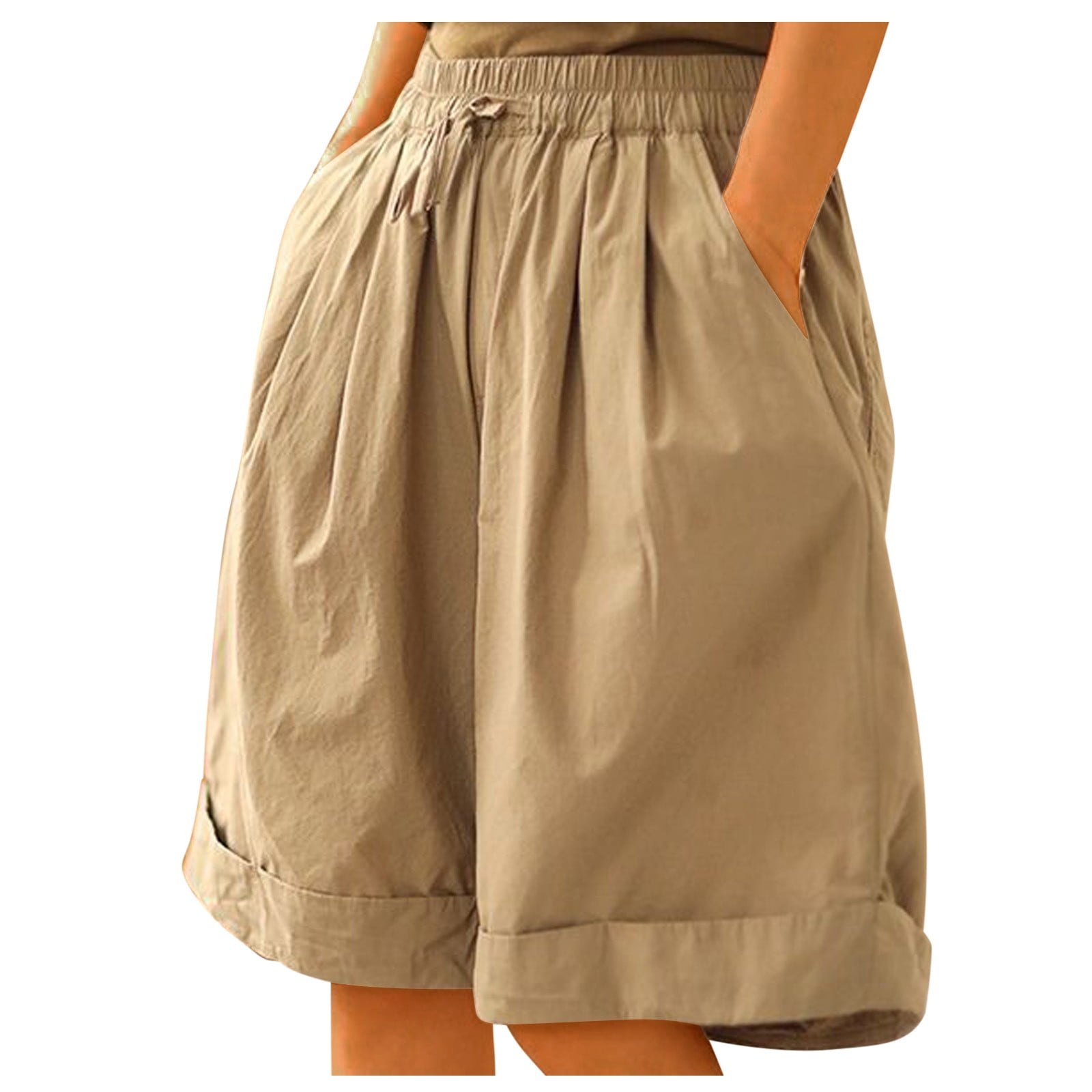 Women's Bermuda Shorts Casual Wide Leg Loose Knee Length Short Pants
