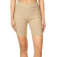 thumbnail image 1 of Women's Bermuda Shorts Jean Style Pull On Stretch Casual Short With Side Slit S-3XL 9" Inseam, 1 of 6