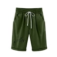 thumbnail image 1 of Women's Bermuda Shorts Jersey Shorts,Flag Print Long Shorts for Women Knee Length Lounge Athletic Drawstring Elastic Waist Shorts, 1 of 6