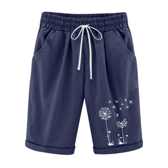 Women's Bermuda Shorts Jersey Shorts, Long Shorts for Women Knee Length Lounge Athletic Drawstring Elastic Waist Shorts