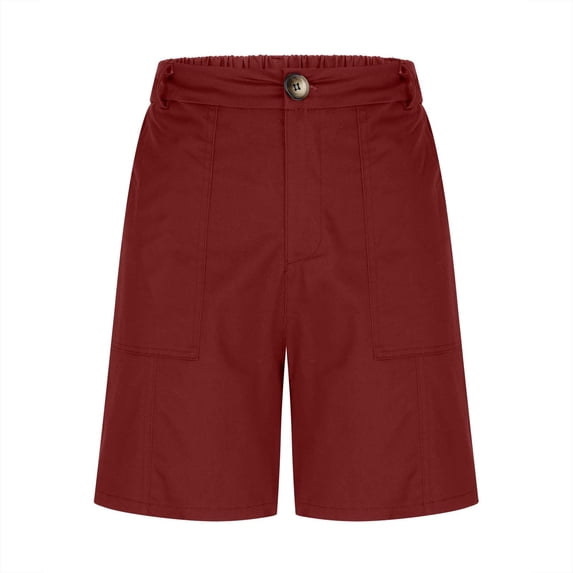 Women's Bermuda Shorts Lightweight Hiking for Running Athletic Camping Travel Golf High Waisted Knee Length with Pockets Wine XL