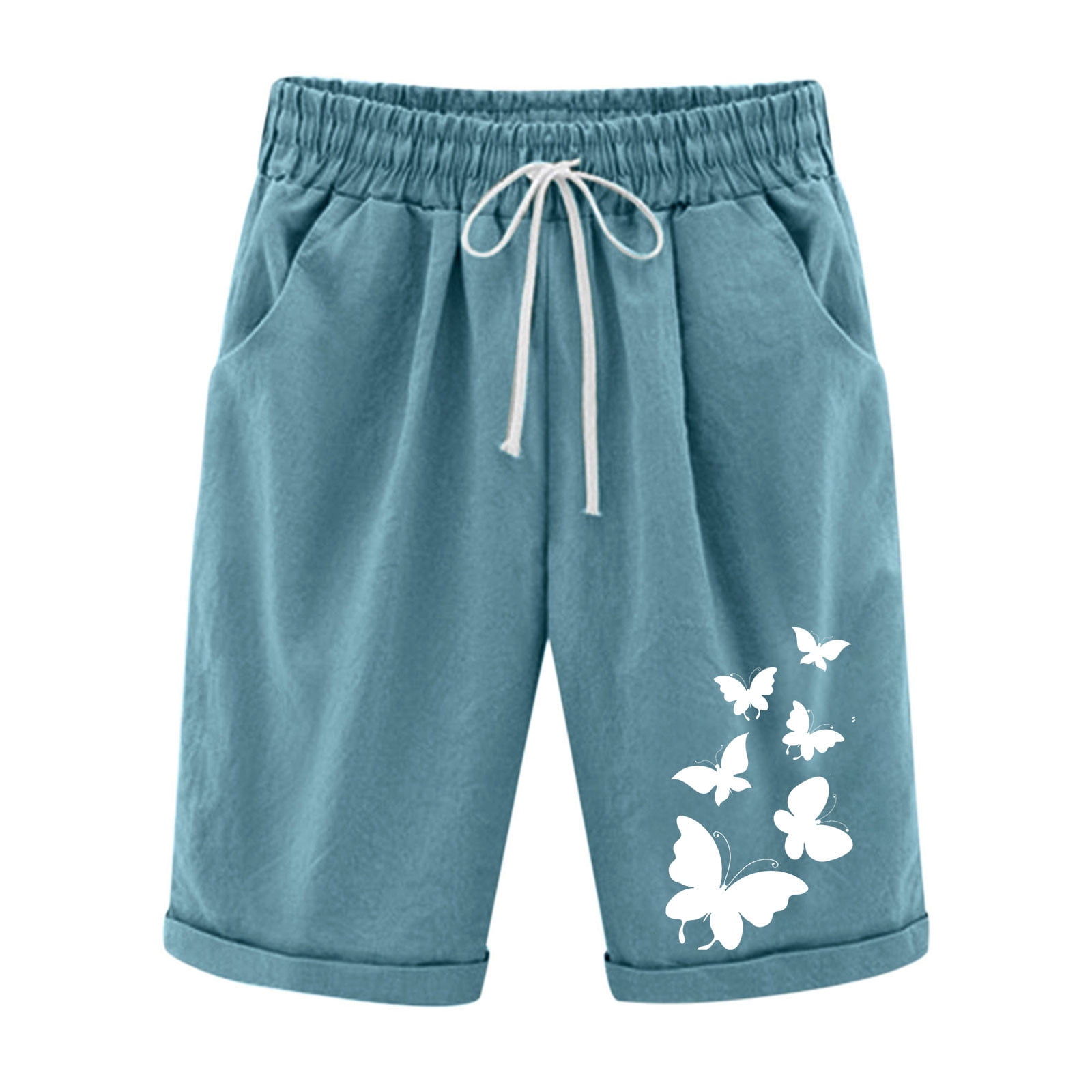 Women's Bermuda Shorts Plus Size,Women's Casual Elastic