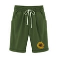 thumbnail image 1 of Women's Bermuda Shorts,Shorts for Women Baggy,Long Cotton Linen Casual Summer Knee Length Pull On Lounge Walking Exercise Shorts with Pockets, 1 of 3