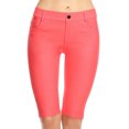 thumbnail image 1 of Women's Bermuda Stretchy Jean Shorts with 5 Pockets Cotton Blend, Coral M, 1 of 4