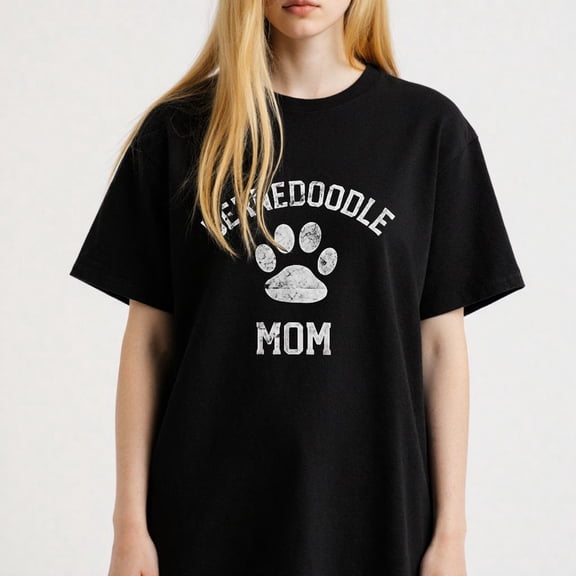 Women's Bernedoodle Mom Paw Print Graphic T-Shirt S-4XL Mother's Day Gift