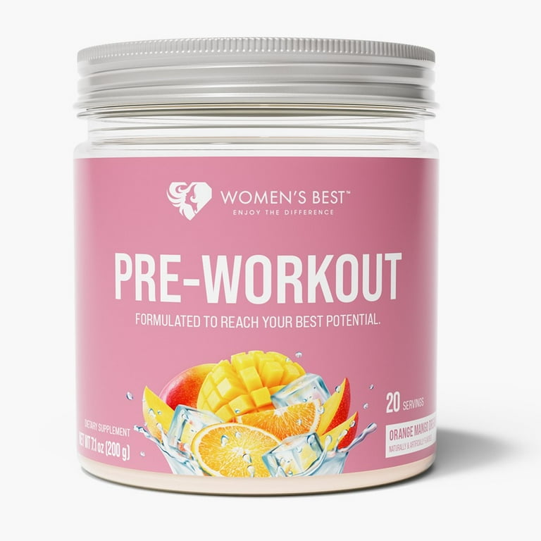 Women's Best Pre-Workout Booster Powder, Orange Mango Dream, 200g