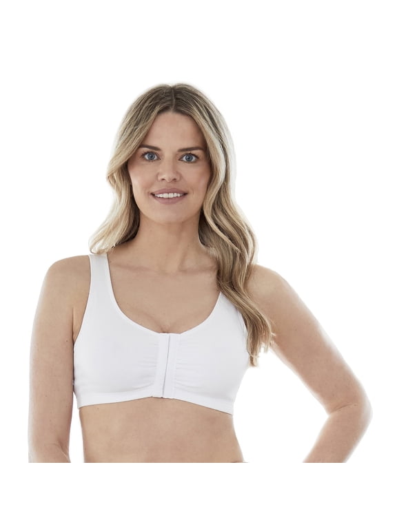 5006014 Comfortable Unlined Wireless Cotton Stretch Sports Bra with Front Closure