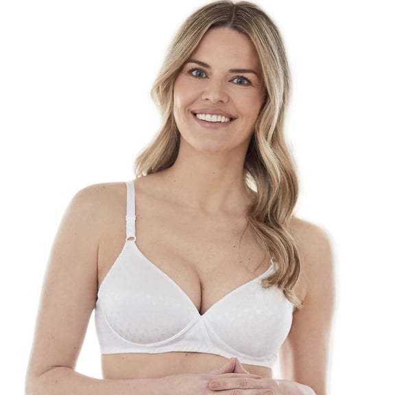 Women's Bestform 5006238 Patterned Wireless Cotton Light Padding Bra (White 40B)