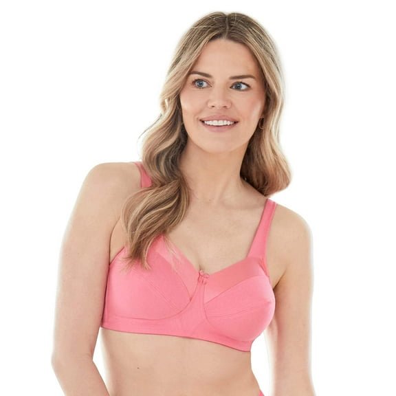 Bestform 5006715 Satin Trim Wireless Cotton Bra with Unlined Cups