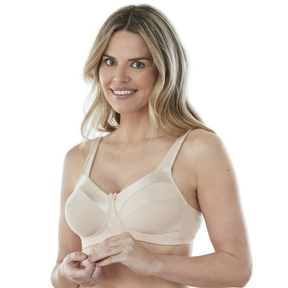 Bestform 5006715 Satin Trim Wireless Cotton Bra with Unlined Cups
