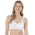 thumbnail image 1 of Women's Bestform 5006715 Satin Trim Wireless Cotton Unlined Cup Bra (White 38D), 1 of 6