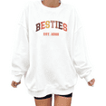 thumbnail image 1 of Women's "Besties Est 2022" Graphic Cotton Sweatshirt Top Casual Comfortable Round-neck long-sleeved White S-3XL, 1 of 5