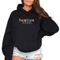 thumbnail image 1 of Women's "Besties Just Like Our Moms" Graphic Comfortable Hoodie Top Casual Hooded long-sleeved Black S-2XL, 1 of 7