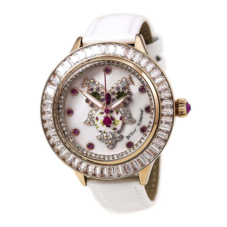 Betsey Johnson Gold Tone Crystal Bezel Gold Dial Bling Watch New Battery Sparkle Betsey Johnson Women main image 2