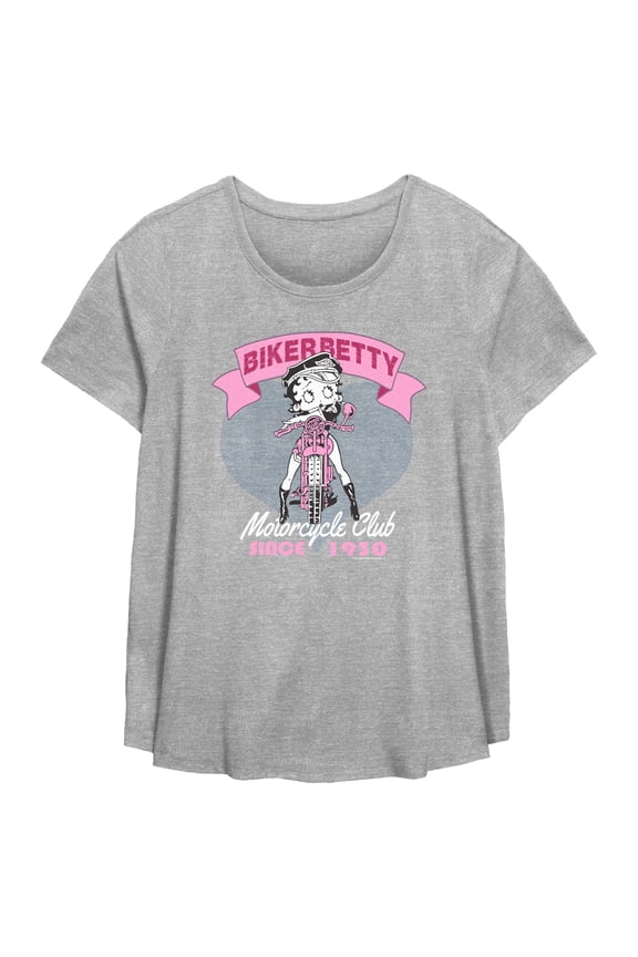 Women's Betty Boop Biker Betty Motorcycle Club Graphic T-Shirt