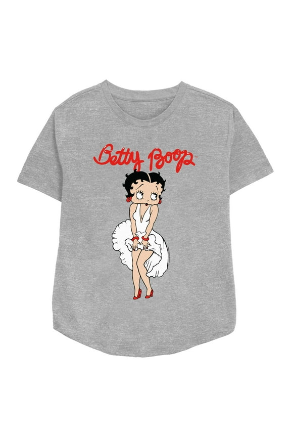 Women's Betty Boop Classic White Dress Betty  Graphic Tee Athletic Heather X Small