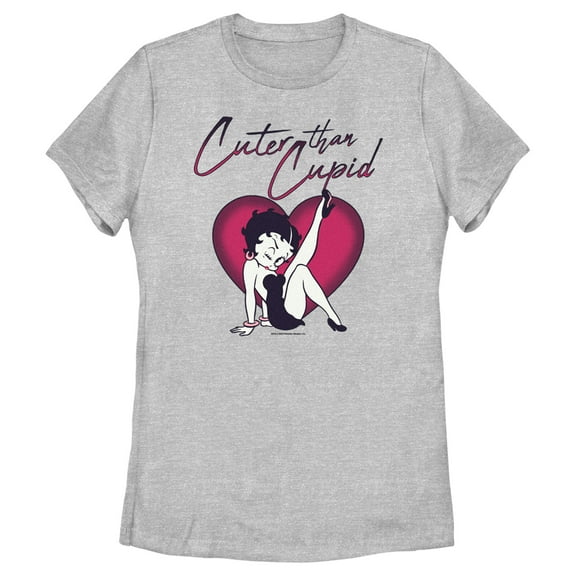 Women's Betty Boop Cuter Than Cupid  Graphic Tee Athletic Heather Medium