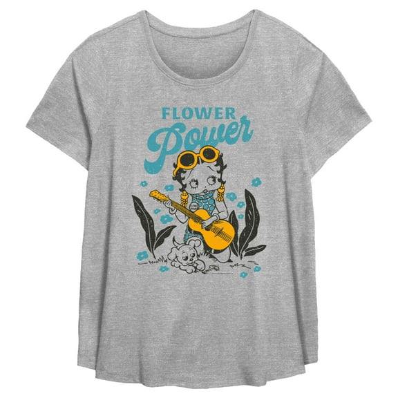 Women's Betty Boop Flower Power  Graphic T-Shirt