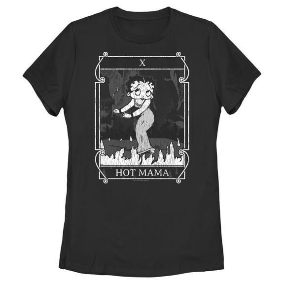 Women's Betty Boop Hot Mama Distressed  Graphic Tee Black Medium