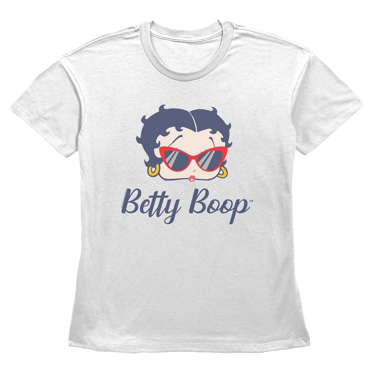 Women's Betty Boop Red Sunglasses Betty Graphic Tee White X Small