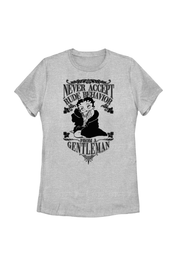 Women's Betty Boop Rude Gentleman Graphic Tee Athletic Heather 2X Large