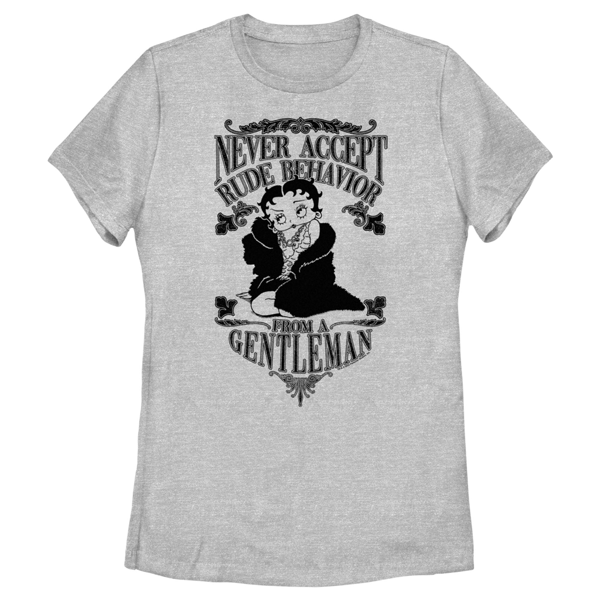 Women's Betty Boop Rude Gentleman Graphic Tee Athletic Heather Small ...