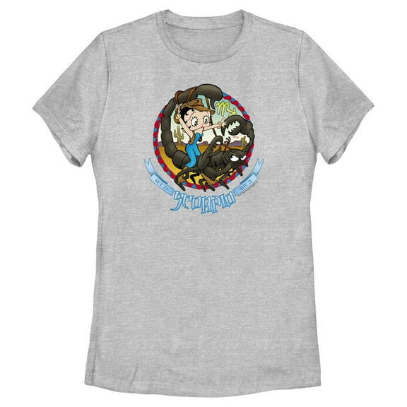 Women's Betty Boop Scorpio Zodiac Graphic Tee Athletic Heather Small