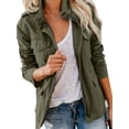 thumbnail image 1 of Women's Between-Seasons Jacket, Multiple Pockets, Short Boyfriend Coat, 1 of 3