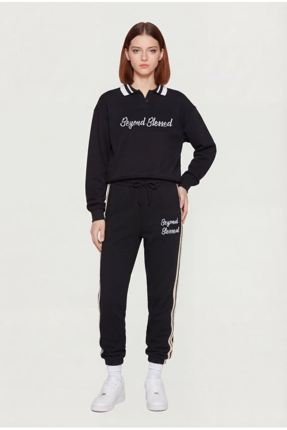 Women's Beyond Blessed Graphic Drawstring Waist Joggers
