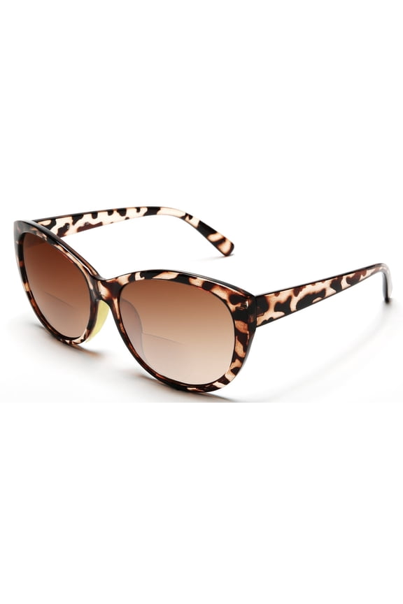 Women's BiFocal Sun Readers Fashion Horn Rimmed Sunglasses Brown Tortoise - 3.5 / Brown Tortoise