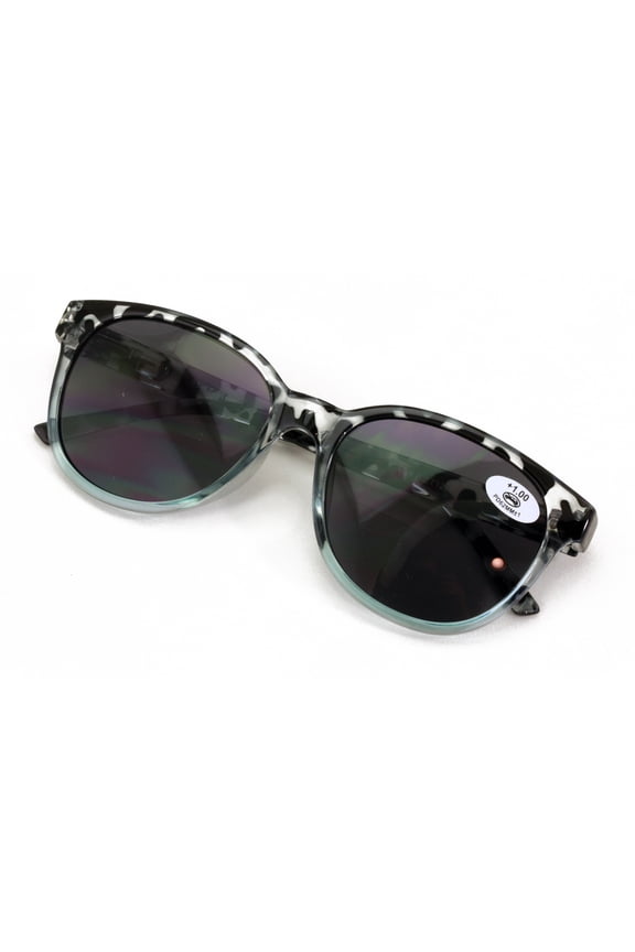 Women’s Bifocal 2-Tone Tortoise Reading Sunglasses – UV400 Tinted Lenses, Oval Cat-Eye Outdoor Fashion Readers +2.50
