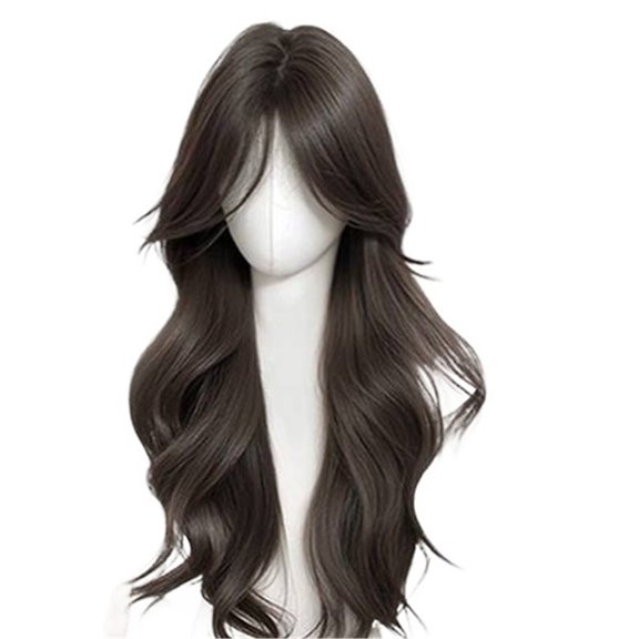 Women's Big Wave Long Roll Wig Full Head Cover Natural Fluffy Hair Cover Breathable, lightweight