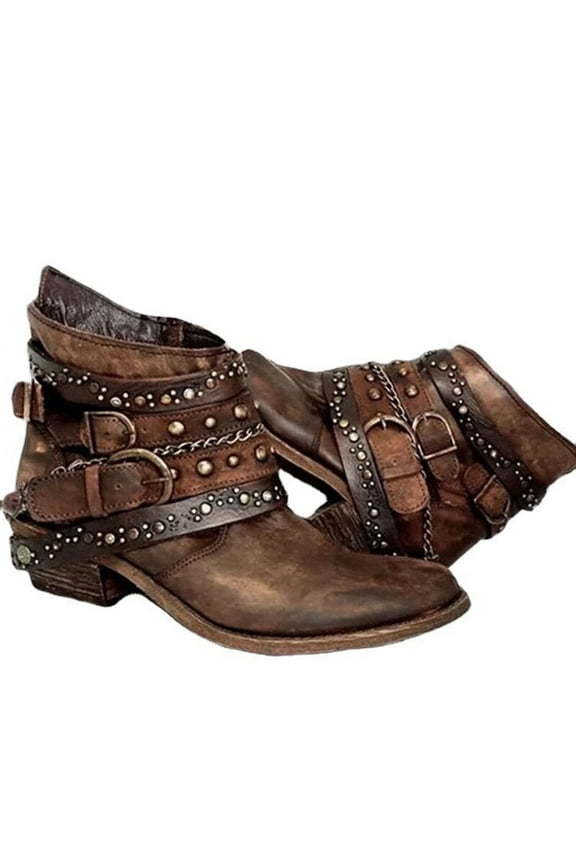 Women's Biker Ankle Boots Mid Calf Motorcycle Fashion Festival Boots Combat Riding Military Boots for Women Gold 7