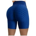 thumbnail image 1 of Women's Biker Shorts, Wrinkled High Waist Hip Stretch Running Fitness Yoga Pants Biker Shorts, 1 of 5