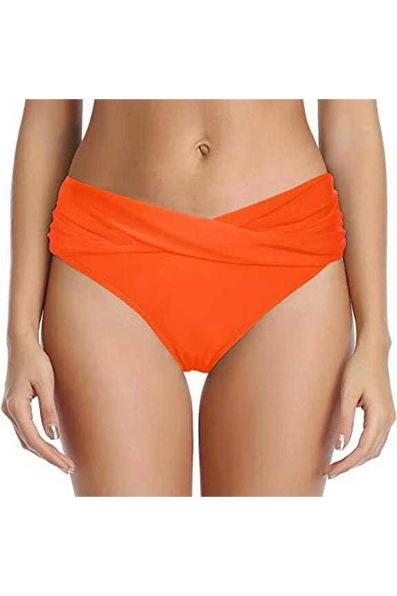 Women's Bikini Bottom,Cross V Cut Front Swimsuit Full Coverage Bathing Suit Bottoms,Swim Board Shorts,Quick Dry Swimsuit Bottoms ,Full Liner Boyshort Bathing Suit Bottom Swimwear Bathing