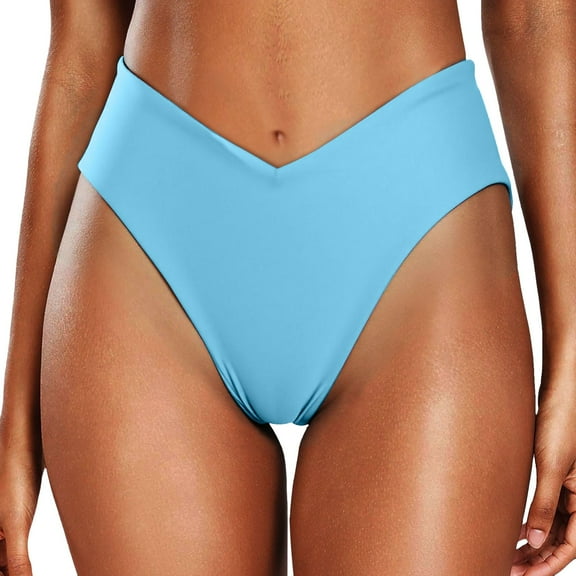 Women's Bikini Bottom Sexy V Cut High Cut Swimsuit High Waisted Bathing Suit Bottoms
