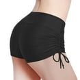 thumbnail image 1 of Women's Bikini Bottoms Boyleg Shorts Ruched Drawstring Swim Trunks Beach Shorts for Pool Parties, Tropical Vacations, 1 of 4