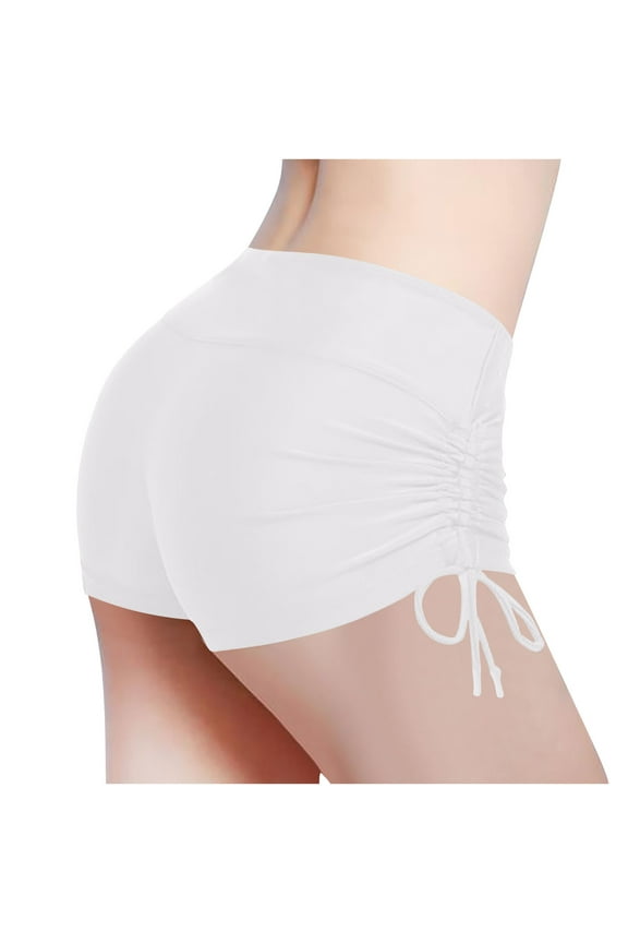 Women's Bikini Bottoms Boyleg Shorts Ruched Drawstring Swim Trunks Beach Shorts for Pool Parties, Tropical Vacations