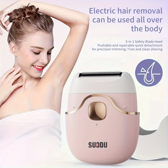 Women's Bikini Electric Hair Removal Device  USB Rechargeable Painless Trimmer for Underarms, Legs & Bikini Line, Compact Portable Shaver for Sensitive Skin