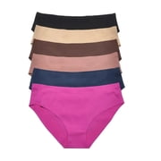 Women's Bikini Laser Cut Smooth Microfiber Stretch Solid Brief Panties 12 Pack Fuchsia/Navy Set, XL