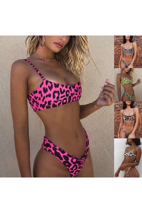 Women's Bikini Set Bandeau Bandage Style Push Up Brazilian Two Piece Sexy Swimsuit for Beach Vacation,Blue,M