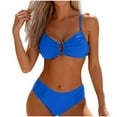 thumbnail image 1 of Women's Bikini Set High Waisted Ruched Two Piece Swimsuit U-Wire High Cut Cheeky Bottom Bathing Suit, 1 of 5