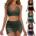 thumbnail image 1 of Women's Bikini Set Mesh Tie Back Two Piece Fashion Sexy Swimsuit with Removable Bra Pads No Underwire for Beach Vacation,Black,M, 1 of 6