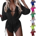 thumbnail image 1 of Women's Bikini Set Three Piece Lace Up High Waist Sexy Swimsuit with Removable Bra Pads No Underwire for Beach Vacation,Green,M, 1 of 9