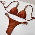 thumbnail image 1 of Women's Bikini Sets Beads Triangle Swimsuits 2 Piece String High Cut Cheeky Bathing Suits, 1 of 3