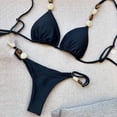 thumbnail image 1 of Women's Bikini Sets Beads Triangle Swimsuits 2 Piece String High Cut Cheeky Bathing Suits, 1 of 3