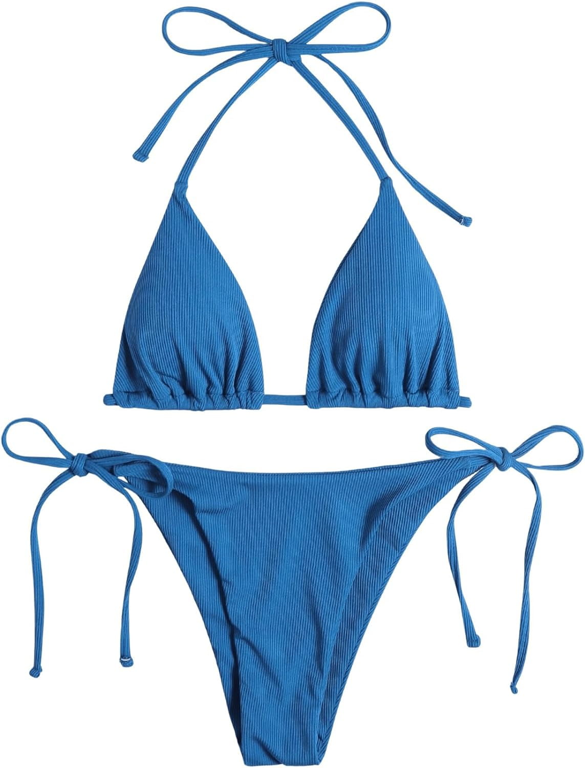 Women's Bikini Sets Cherry Print Halter Triangle Tie Side